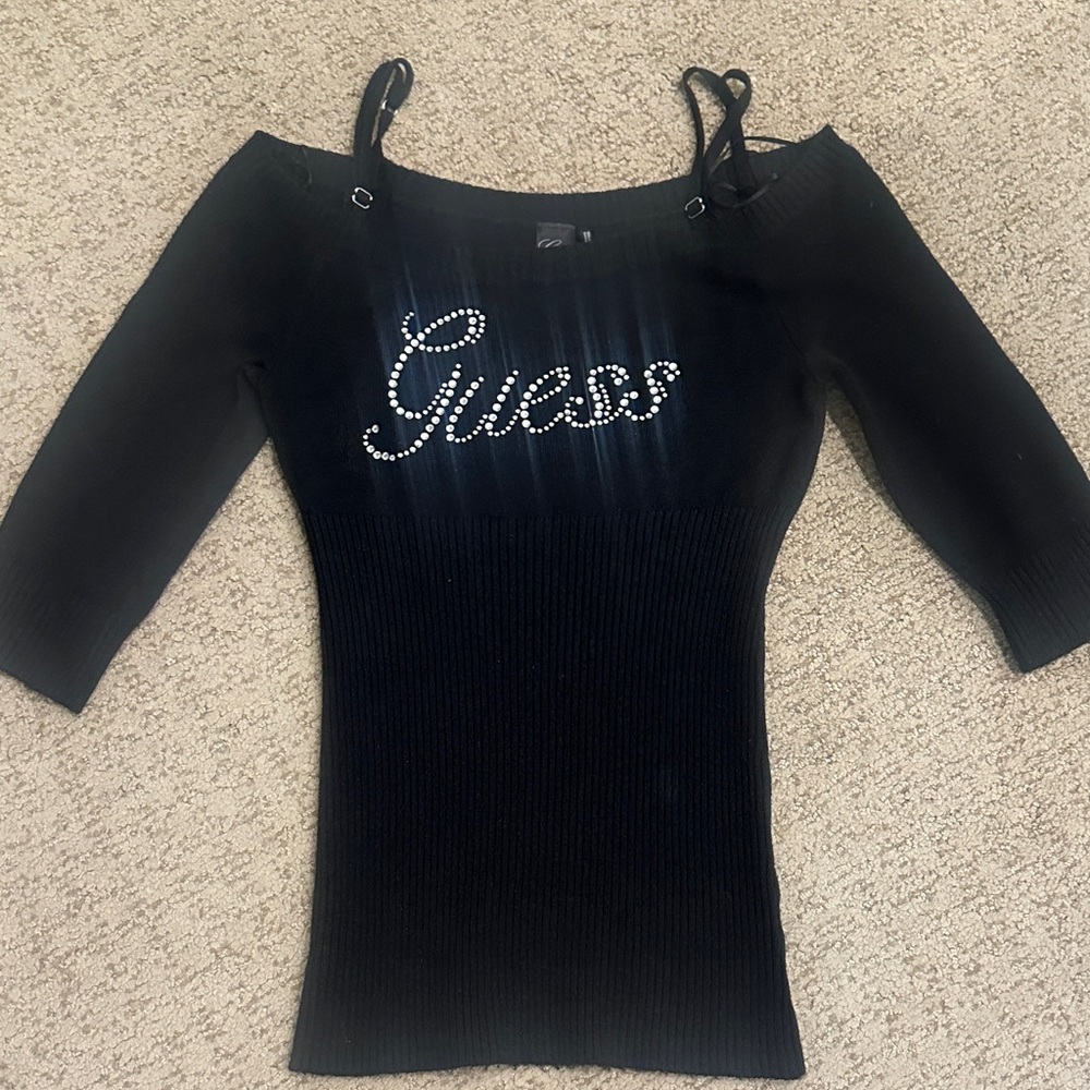 Guess Black Off-Shoulder Top